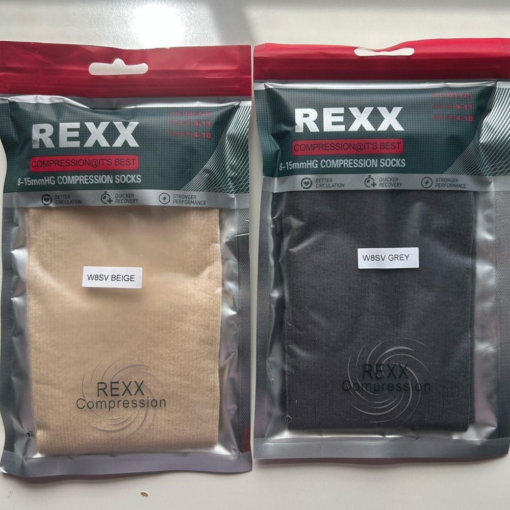 Rexx women’s compression socks 8-15mmHG compression